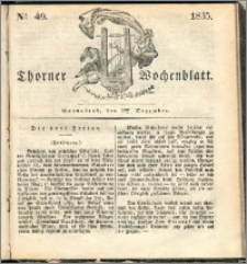 Thorner Wochenblatt 1835, Nro. 49 + Beilage, Thorner wöchentliche Zeitung