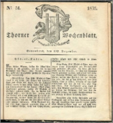 Thorner Wochenblatt 1835, Nro. 51 + Beilage, Thorner wöchentliche Zeitung