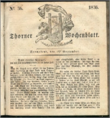 Thorner Wochenblatt 1836, Nro. 36 + Beilage, Thorner wöchentliche Zeitung