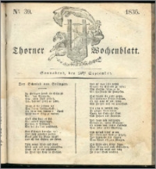 Thorner Wochenblatt 1836, Nro. 39 + Beilage, Thorner wöchentliche Zeitung