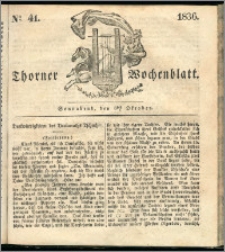 Thorner Wochenblatt 1836, Nro. 41 + Beilage, Thorner wöchentliche Zeitung