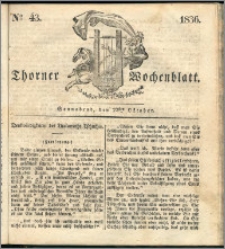 Thorner Wochenblatt 1836, Nro. 43 + Beilage, Thorner wöchentliche Zeitung