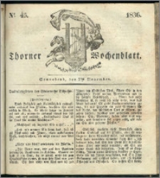 Thorner Wochenblatt 1836, Nro. 45 + Beilage, Thorner wöchentliche Zeitung