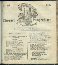 Thorner Wochenblatt 1836, Nro. 46 + Beilage, Thorner wöchentliche Zeitung