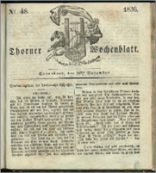 Thorner Wochenblatt 1836, Nro. 48 + Beilage, Thorner wöchentliche Zeitung