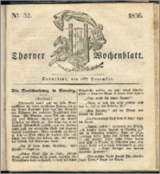 Thorner Wochenblatt 1836, Nro. 52 + Beilage, Thorner wöchentliche Zeitung