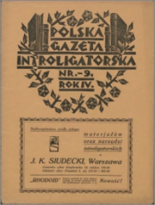 Polska Gazeta Introligatorska 1931, R. 4 nr 9
