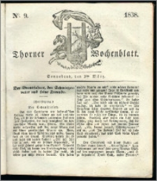 Thorner Wochenblatt 1838, Nro. 9 + Beilage, Thorner wöchentliche Zeitung