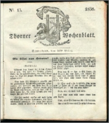 Thorner Wochenblatt 1838, Nro. 13 + Beilage, Thorner wöchentliche Zeitung