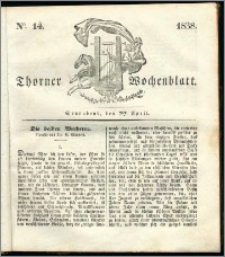 Thorner Wochenblatt 1838, Nro. 14 + Beilage, Thorner wöchentliche Zeitung