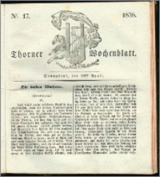 Thorner Wochenblatt 1838, Nro. 17 + Beilage