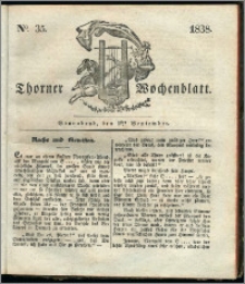 Thorner Wochenblatt 1838, Nro. 35 + Beilage, Thorner wöchentliche Zeitung