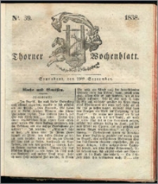 Thorner Wochenblatt 1838, Nro. 39 + Beilage, Thorner wöchentliche Zeitung
