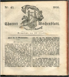 Thorner Wochenblatt 1838, Nro. 43 + Beilage, Thorner wöchentliche Zeitung