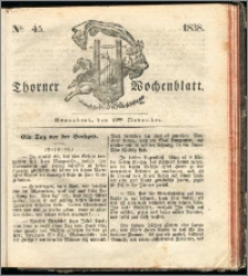 Thorner Wochenblatt 1838, Nro. 45 + Beilage, Thorner wöchentliche Zeitung
