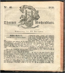Thorner Wochenblatt 1838, Nro. 46 + Beilage, Thorner wöchentliche Zeitung