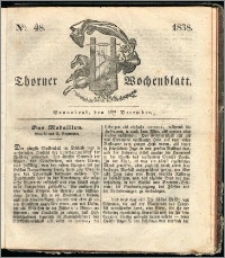 Thorner Wochenblatt 1838, Nro. 48 + Beilage, Thorner wöchentliche Zeitung