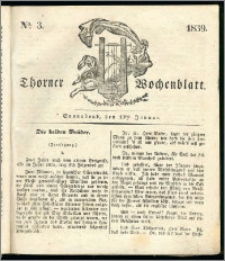 Thorner Wochenblatt 1839, Nro. 3 + Beilage, Thorner wöchentliche Zeitung