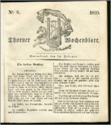 Thorner Wochenblatt 1839, Nro. 6 + Beilage, Zweite Beilage,Thorner wöchentliche Zeitung