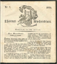 Thorner Wochenblatt 1839, Nro. 7 + Beilage, Thorner wöchentliche Zeitung