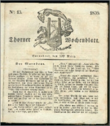 Thorner Wochenblatt 1839, Nro. 13 + Beilage, Thorner wöchentliche Zeitung