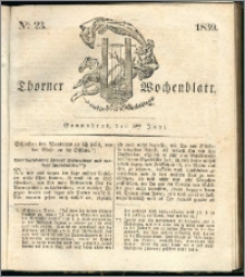 Thorner Wochenblatt 1839, Nro. 23 + Beilage, Thorner wöchentliche Zeitung