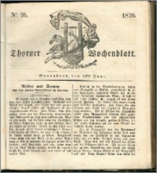 Thorner Wochenblatt 1839, Nro. 26 + Beilage, Thorner wöchentliche Zeitung