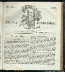 Thorner Wochenblatt 1839, Nro. 39 + Beilage, Thorner wöchentliche Zeitung
