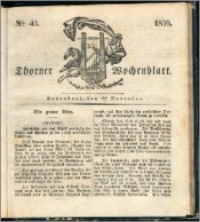 Thorner Wochenblatt 1839, Nro. 45 + Beilage, Thorner wöchentliche Zeitung