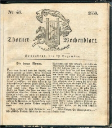 Thorner Wochenblatt 1839, Nro. 49 + Beilage, Thorner wöchentliche Zeitung