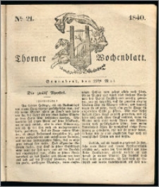 Thorner Wochenblatt 1840, Nro. 21 + Beilage, Thorner wöchentliche Zeitung