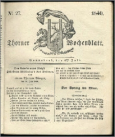 Thorner Wochenblatt 1840, Nro. 27 + Beilage