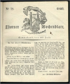 Thorner Wochenblatt 1840, Nro. 28 + Beilage, Thorner wöchentliche Zeitung