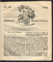 Thorner Wochenblatt 1840, Nro. 40 + Beilage, Zweite Beilage