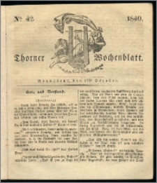 Thorner Wochenblatt 1840, Nro. 42 + Beilage, Thorner wöchentliche Zeitung