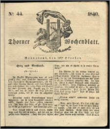 Thorner Wochenblatt 1840, Nro. 44 + Beilage, Thorner wöchentliche Zeitung
