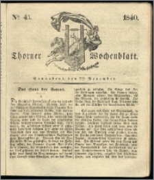 Thorner Wochenblatt 1840, Nro. 45 + Beilage, Thorner wöchentliche Zeitung