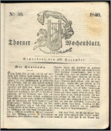 Thorner Wochenblatt 1840, Nro. 50 + Beilage, Thorner wöchentliche Zeitung