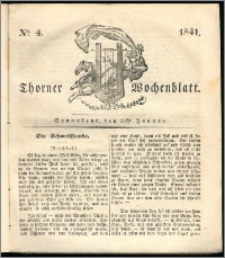 Thorner Wochenblatt 1841, Nro. 4 + Beilage, Thorner wöchentliche Zeitung