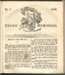 Thorner Wochenblatt 1841, Nro. 7 + Beilage, Thorner wöchentliche Zeitung