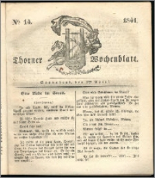 Thorner Wochenblatt 1841, Nro. 14 + Beilage, Thorner wöchentliche Zeitung