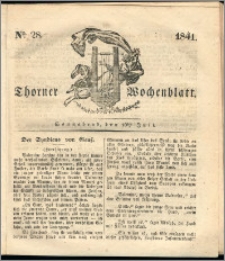 Thorner Wochenblatt 1841, Nro. 28 + Beilage, Thorner wöchentliche Zeitung
