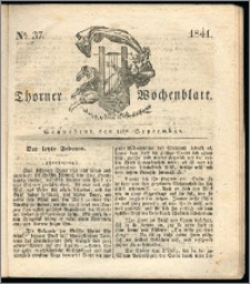 Thorner Wochenblatt 1841, Nro. 37 + Beilage, Thorner wöchentliche Zeitung
