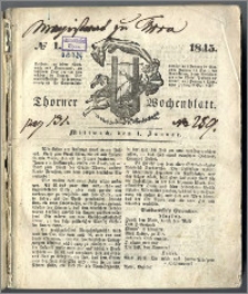 Thorner Wochenblatt 1845, No. 1 + Beilage