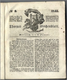 Thorner Wochenblatt 1845, No. 3 + Beilage