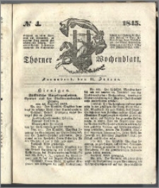 Thorner Wochenblatt 1845, No. 4 + Beilage, Thorner wöchentliche Beitung