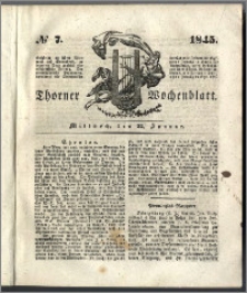 Thorner Wochenblatt 1845, No. 7 + Beilage