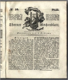Thorner Wochenblatt 1845, No. 10 + Beilage, Thorner wöchentliche Beitung
