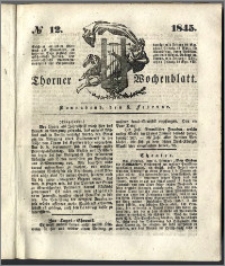 Thorner Wochenblatt 1845, Nro. 12 + Beilage, Thorner wöchentliche Beitung