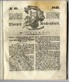 Thorner Wochenblatt 1845, No. 31 + Beilage